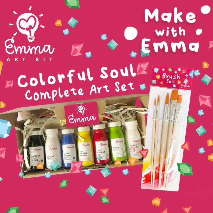 

Make With Emma Complete Paint Set (Acrylic Paint) 80Ml (Bonus Glue) Murah Meriah Ready
