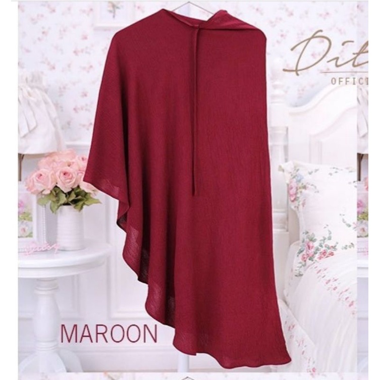 VEIL CRINKLE SERIES MAROON DITSY
