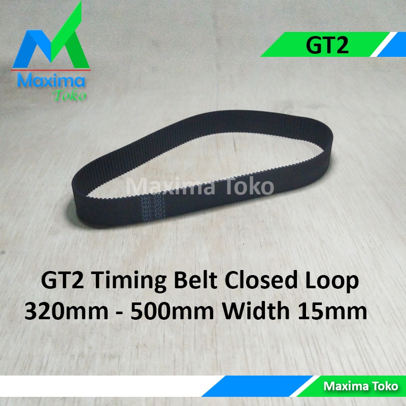Timing Belt GT2 Close loop gigi 160 175 180 200 250 teeth L 320mm 350mm 360mm 400mm 500mm Lebar 15mm