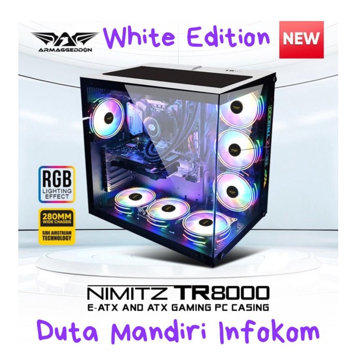 Casing Armaggeddon Nimitz Tr8000 White - Extended Atx Gaming Case