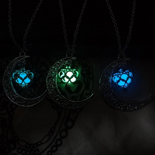 Hu Hu Hu Hu Hu Alat Bantu Pasang Kacamata♡ Kalung Rantai Dengan Liontin Bulan Sabit Hias Batu Turquoise Untuk Wanitahadiah Halloween