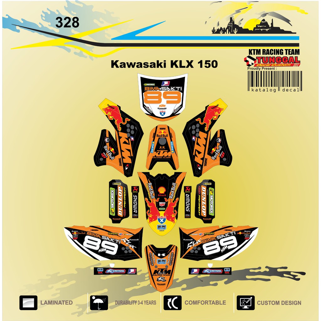 DECAL CUSTOM KAWASAKI KLX 150