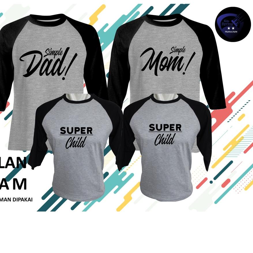 ❋ BAJU Couple Raglan Keluarga Family Kembaran Samaan Anak Ayah Ibu Kaos Couple Simple Dad Simple Mom