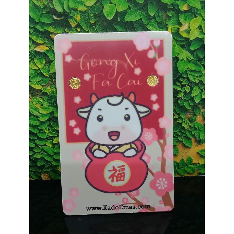 

Emas Mini 0.2 gr Gong Xi Fa cai by KE / Kado Emas