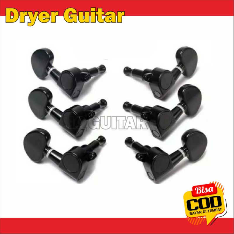 Dryer gitar grover hitam bahan besi 1 set