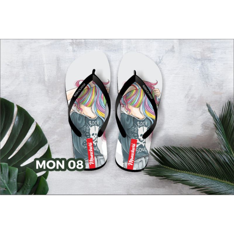 Sandal Jepit Wanita Printing Sendal Model Terbaru