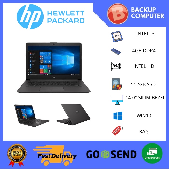 HP 240 G8 I3 1115G4 8GB 512SSD W10 14.0 SLIM BEZEL 1YR BLK