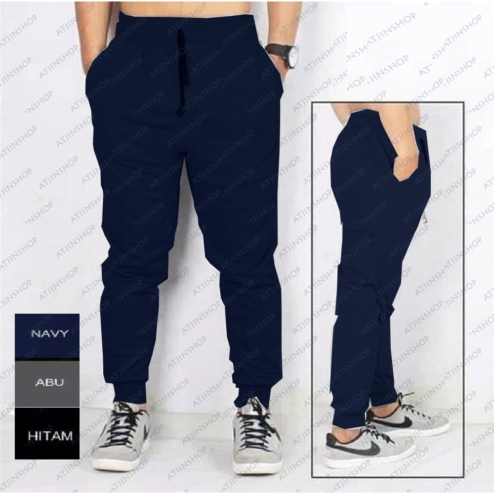 Celana Panjang Joger Training Olahraga Treining Trackpants Pria  Wanita Bahan Baby Terry