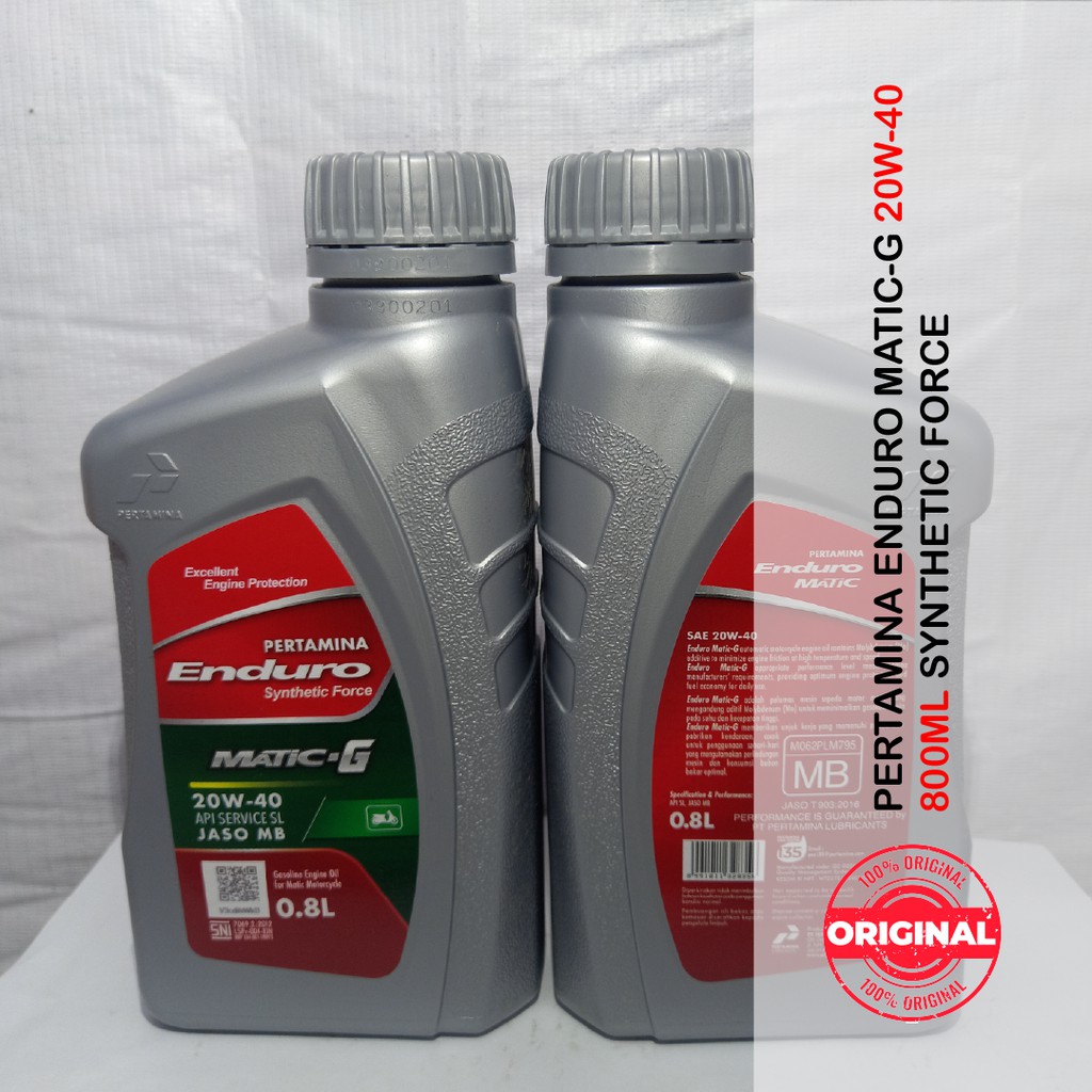 Enduro Matic-G Pertamina 800ml 20w40 Oli Motor Scooter Matik 0.8L