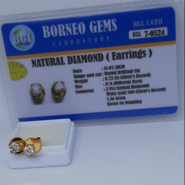 Anting / Giwang emas Berlian Banjar Asli