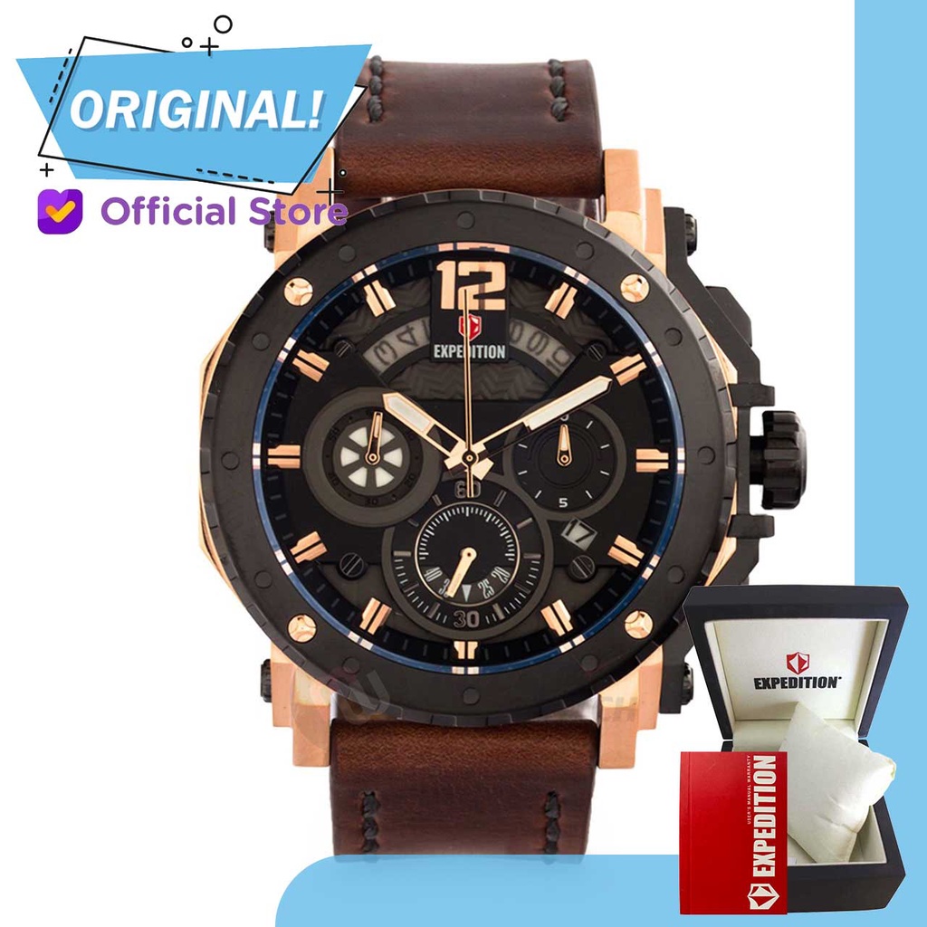 Jam Tangan Pria Analog Expedition 6402MC E6402 E 6402 MC 6402 MCLBRBA Original Garansi Resmi