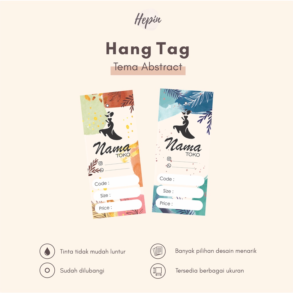 

Hang Tag Tema ABSTRAK - Label Baju, Buket, Celana