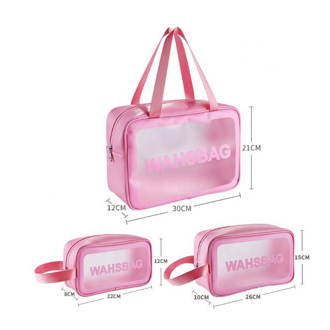 JOS0077 Tas Kosmetik Washbag Pouch Make Up Travel Transparan Waterproof