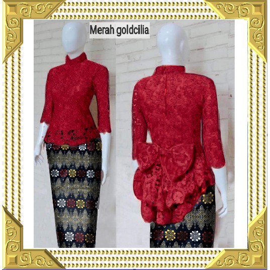 [READY] Baju Pesta Kebaya Vera merah kuning hijau biru pink fanta set Limited