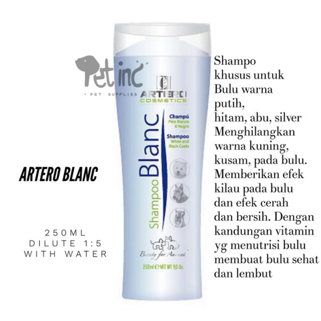 Artero Blanc shampoo untuk anjing