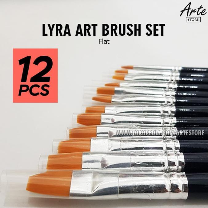 

Sale! Kuas Lukis Lyra Flat Set Isi 12 Pcs Terpercaya