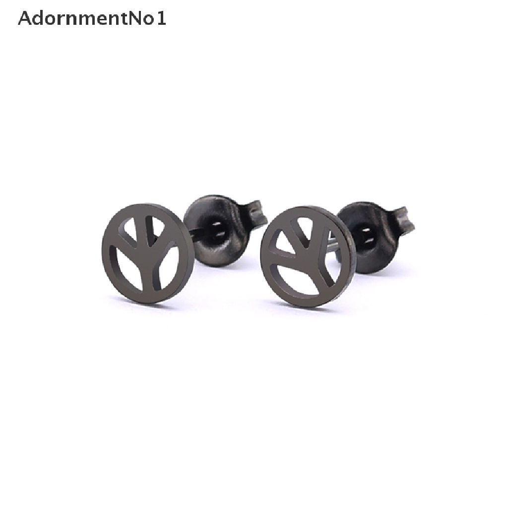 [AdornmentNo1] Simple Punk Peace Symbol Earrings Stainless steel Anti-war Jewelry for Women [new]