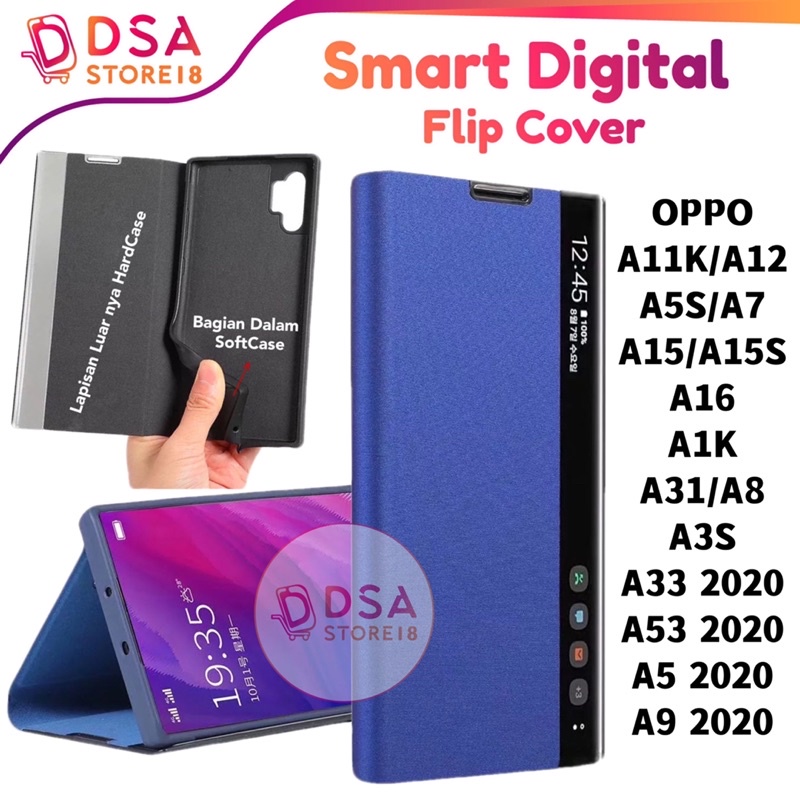 Oppo A5 A9 A11K A12 A15 A16 A1K A3S A5S A31 A33 A53 2020 Smart Case Flip Cover Case Digital Casing S
