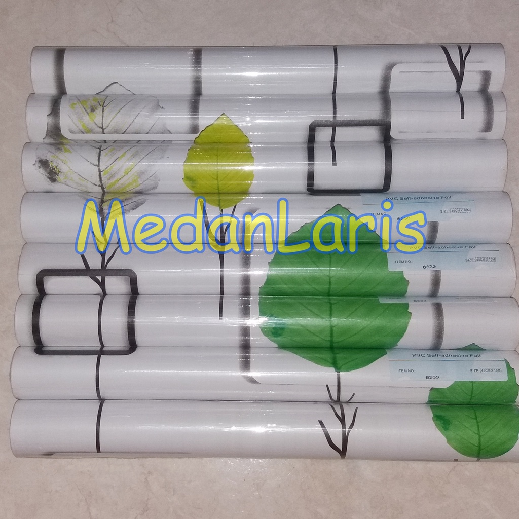 Ready Stok WPS WallPaper Sticker 3D Big Daun Hijau Wallstiker Wall Paper Dinding