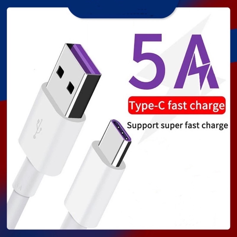 LANGSUNG PABRIK / GARANSI SUPPORT FAST CHARGING / Type-C 5A Kabel Charger Fast Charging 5A Kabel Data Android