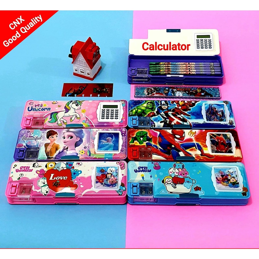 

Kotak Pensil/ Tempat Pensil Magnet Calculator + Serutan/ Rautan