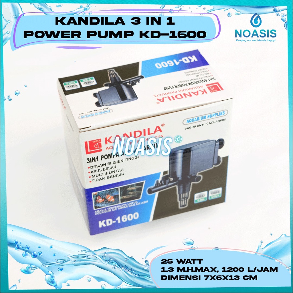 NOASIS POMPA AIR CELUP AQUARIUM KANDILA KD 1600 KD - 1600 POWER HEAD AKUARIUM AQUASCAPE