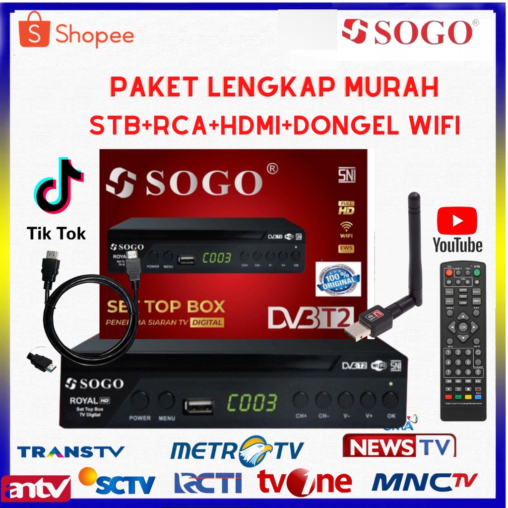 STB TV DIGITAL Set Topbox Tv Digital SOGO DVB T2 set box tv digital antena tv tabung / set topbox tv