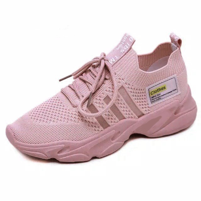 sepatu wanita slip on import pink belbe