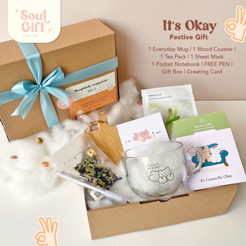 It's Okay Gift Set | Meaningful Hampers Souvenir | Spesial Kado Untuk Teman | Birthday Package | Paket Hadiah Ulang Tahun | Paket Ulang Tahun | Hampers Scented Candle | Gift Box Hampers Kado | NEW Gift Package - Soul Gift by Suka Home |