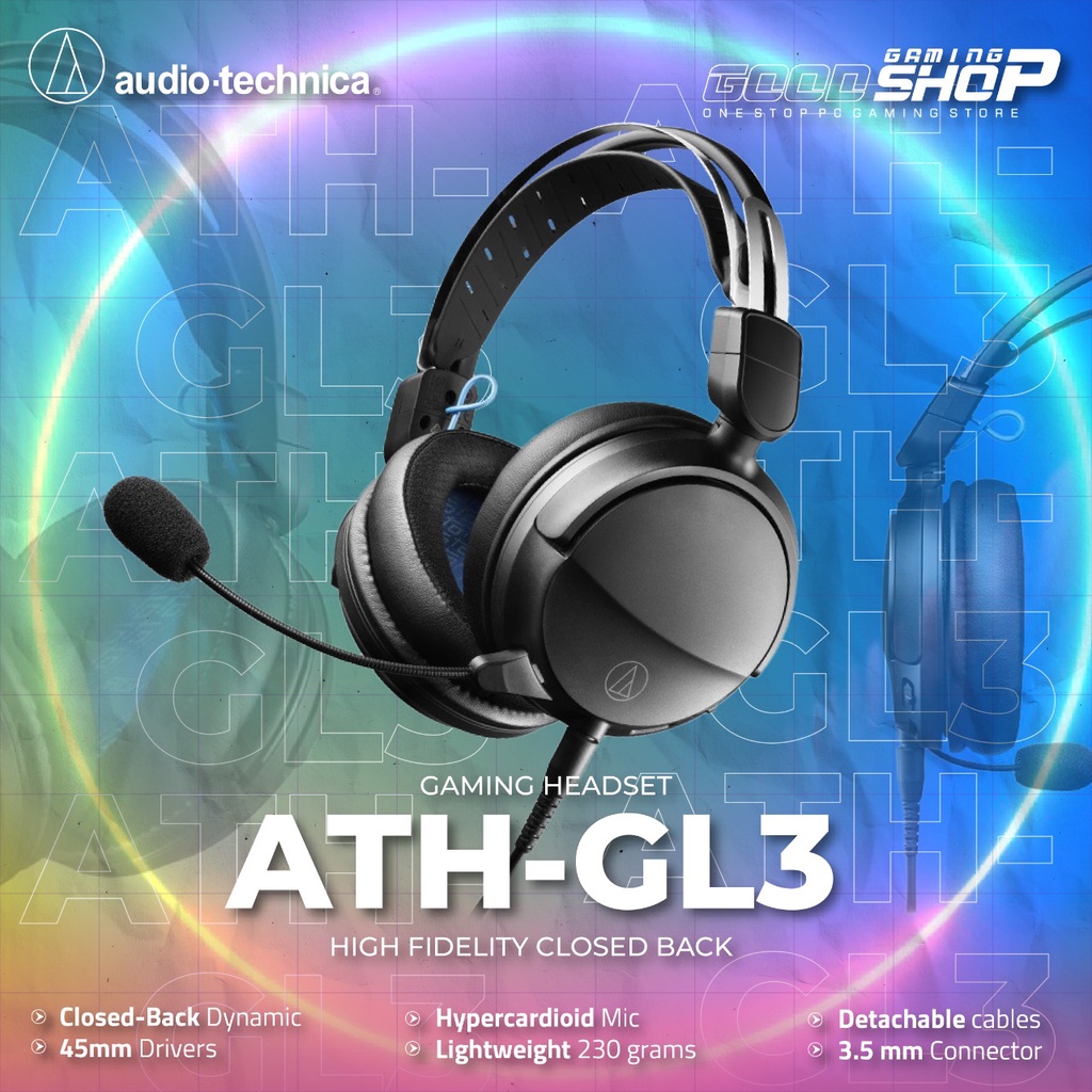 Audio Technica ATH-GL3 High Fidelity Closed Back - Gaming Headset