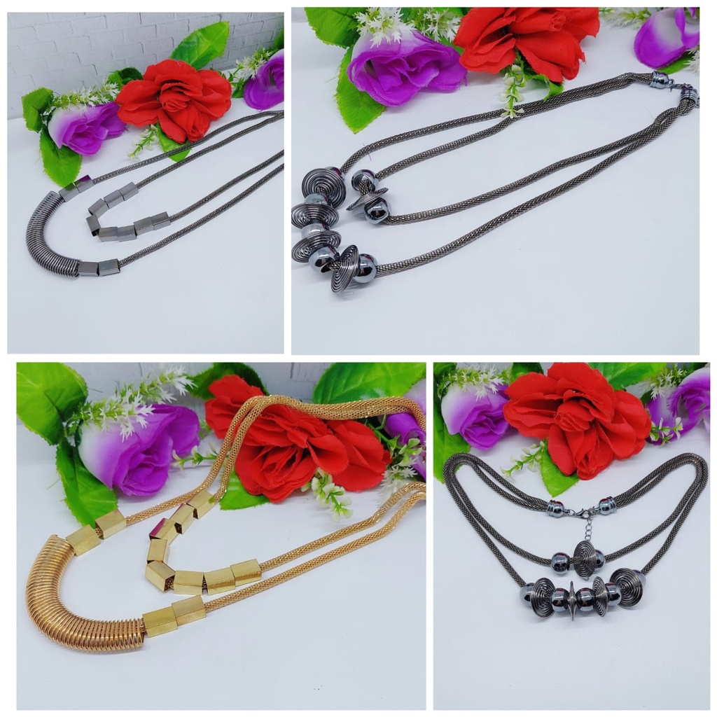 Aksesoris kalung fashion kalung elegan kalung hijab aksesoris cantik kalung daun elegan cantikA18-21