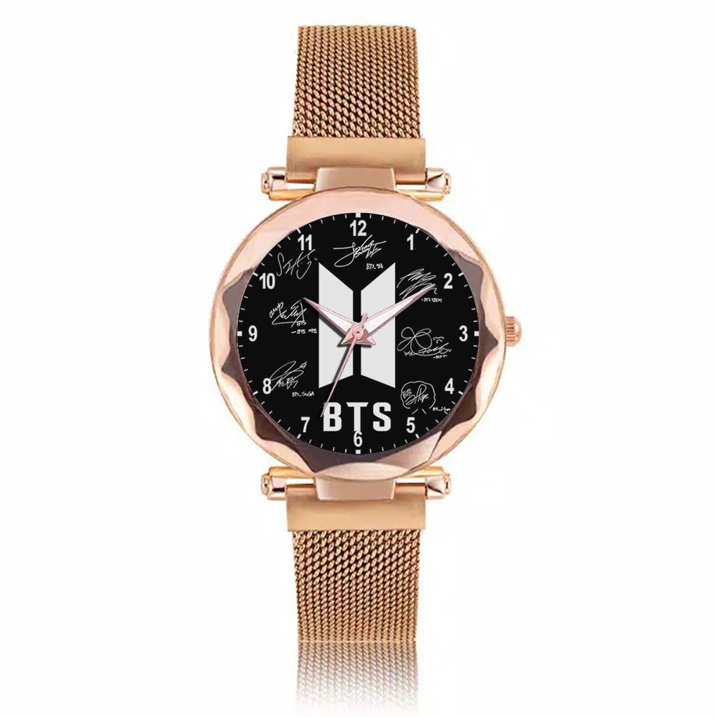 Jam Tangan Wanita Custom - KPOP BTS Free Box &amp; Batre Cadangan -Motif 7