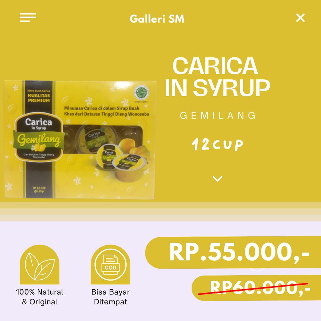 

Carica Gemilangin Syrup Khas Dieng Manisan Isi 12 @125gr Oleh Oleh Original 100%