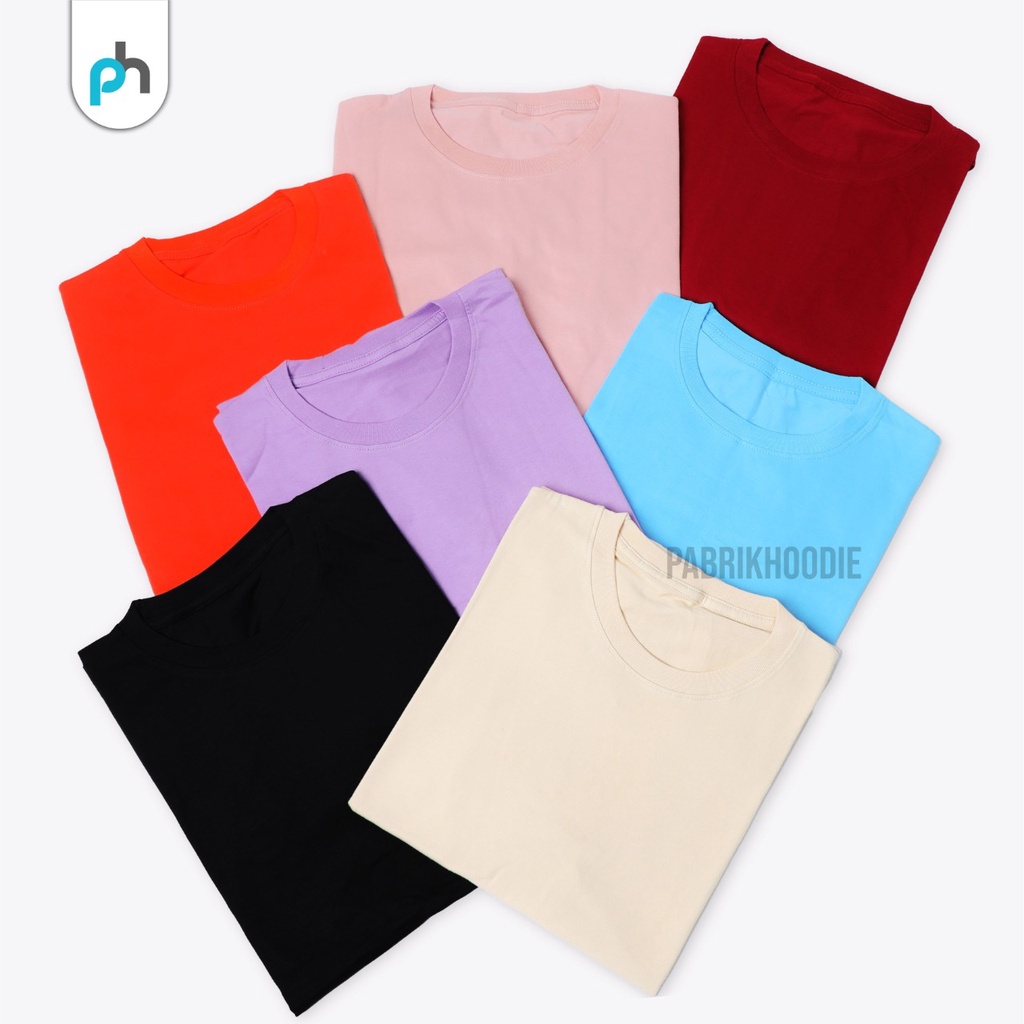 PABRIKHOODIE - KAOS POLOS PENDEK 100% COTTON (PRIA &amp; WANITA)