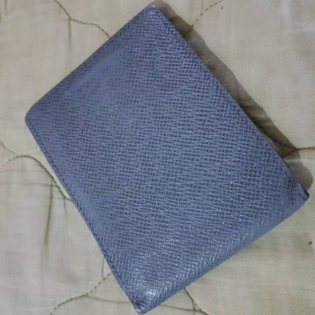Dompet lv louis vuitton bifold taiga grey cow leather wallet authentic original