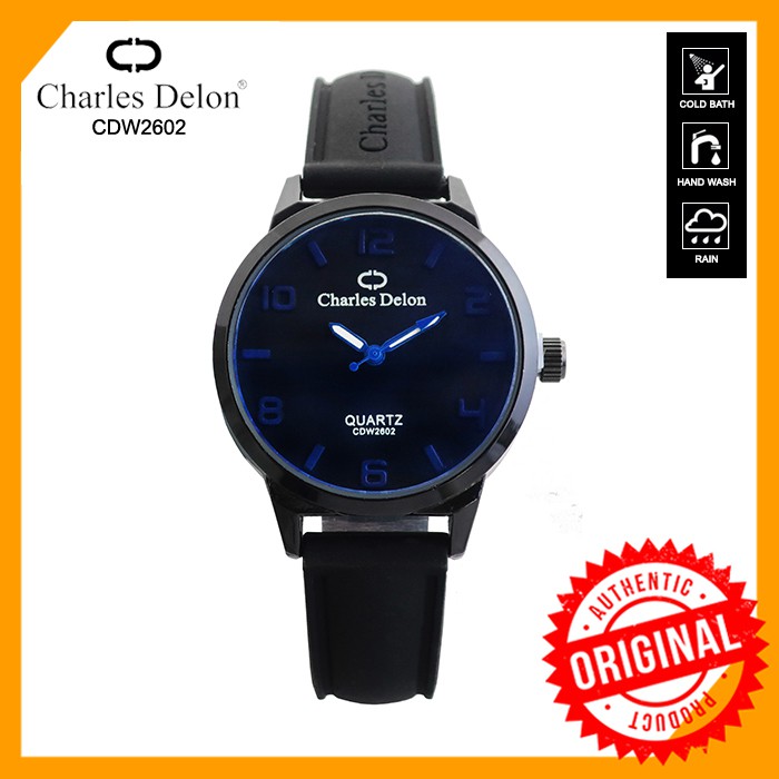 Jam Tangan Wanita Watch Karet Anti Air Box Original Charles Delon CDW 2602