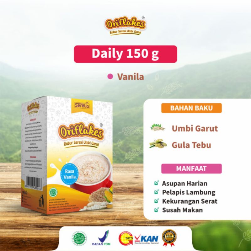 

ORIFLAKES SEREAL UMBI GARUT SOLUSI LAMBUNG SACHET 150 GRAM isi 5 sachet