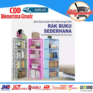 Rak buku portable rak serbaguna rak buku 4 susun 5 tingkat