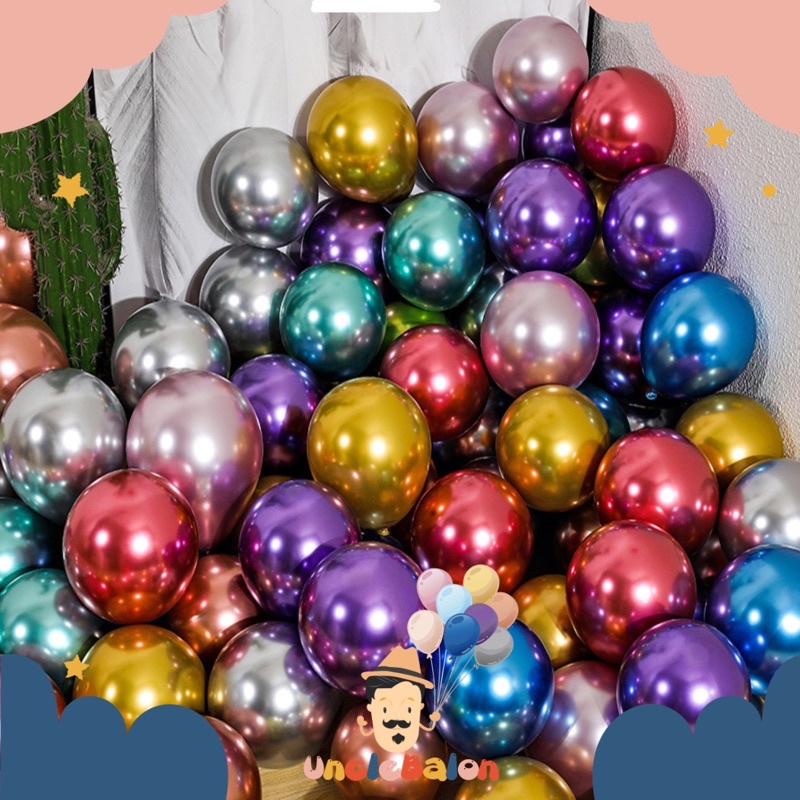 Balon Latex Chrome 12 Inch (50PCS) / Balon Karet / Balon Ulang Tahun