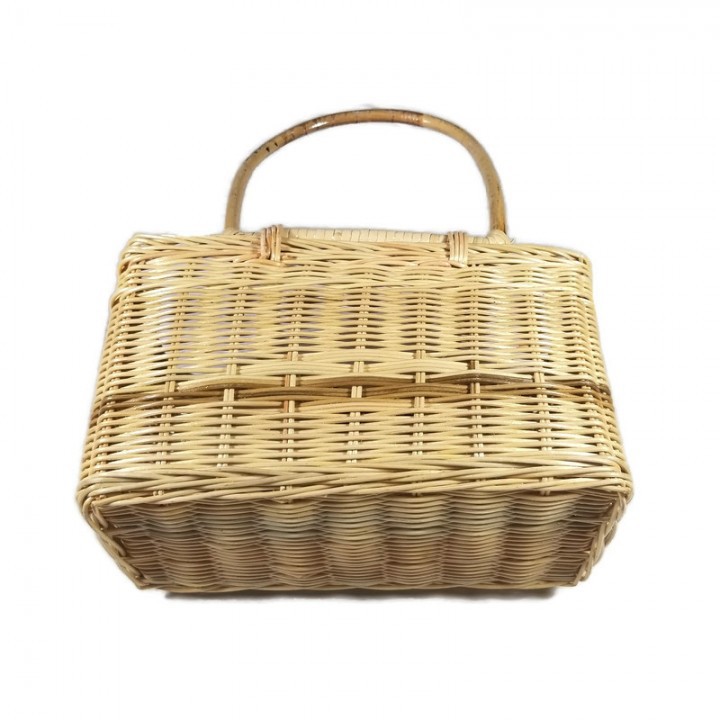 Kerajinan Tangan Rotan - Keranjang Tenteng Kotak Kecil 34x15x29cm