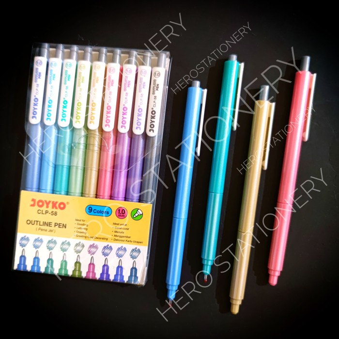 

Terbatas Outline Color Pen Pena Gel Joyko Set 9 Warna Clp-58 Hot Sale