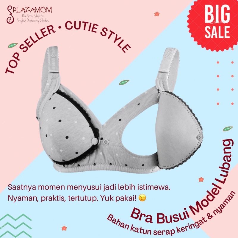 Bra menyusui / BH busui Bukaan Cup Samping Model Dalam Lubang Tanpa Kawat Nyaman Stylish - PBH304M