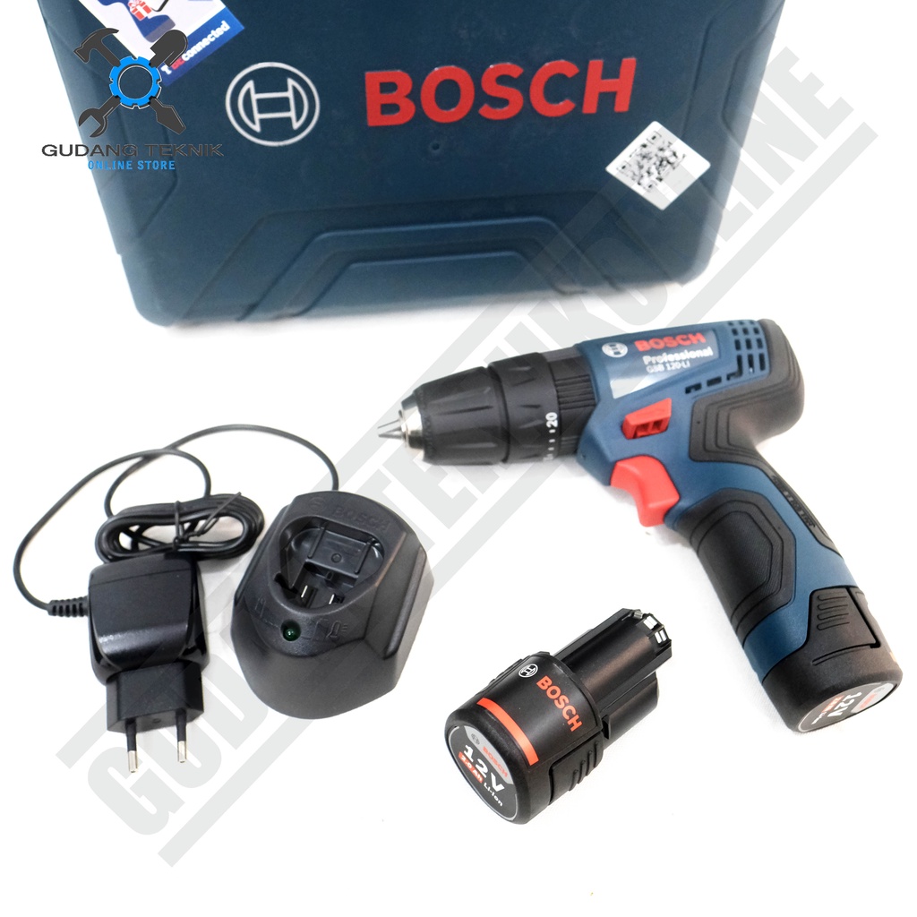 CORDLESS IMPACT DRILL 10mm BOSCH GSB120 12V / Mesin Bor Besi Kayu Beton BATERAI BATTERY GSB 120 GSB-120