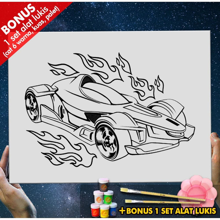 

Kanvas Lukis Anak Mobil Hotwheels Canvas Coloring Mewarnai MEL1211