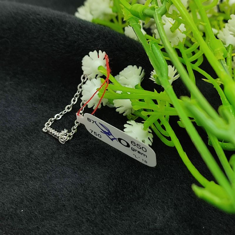Cincin Rantai AYU gold Alphabet Inisial Huruf 750 RG MP berat ringan
