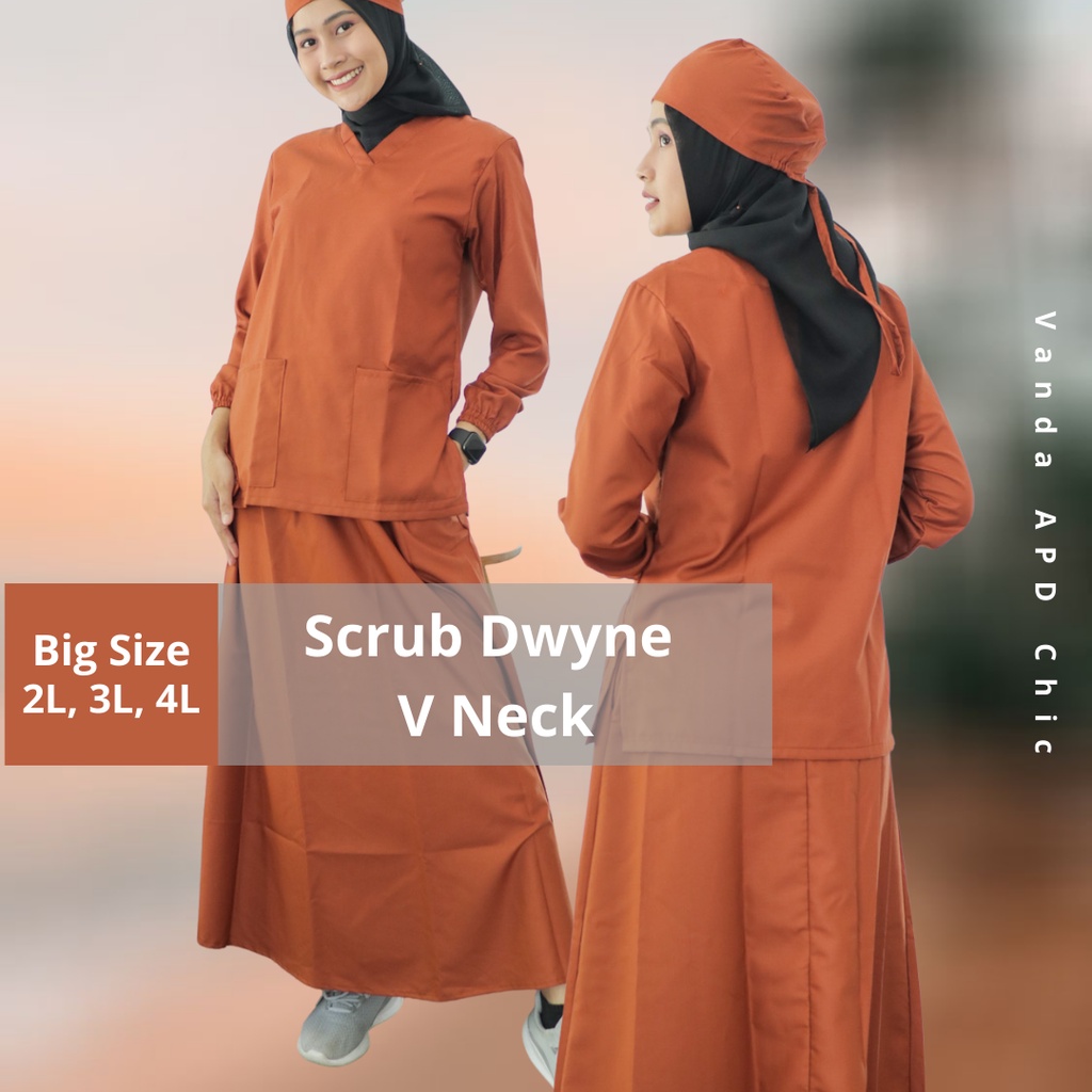 BAJU JAGA LENGAN PANJANG ROK KRAH V/BAJU OK/BAJU SCRUB/SERAGAM PERAWAT