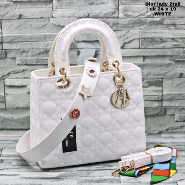TAS DIOR LADY KULIT DOVE 2TALI FREE SYAL