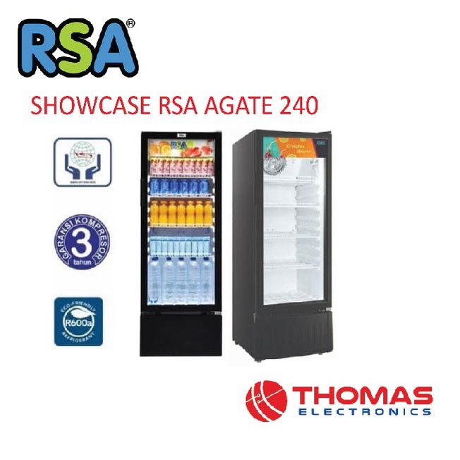 RSA Showcase Agate 240 Agate-240 - 222liter SHOWCASE RSA GARANSI RESMI