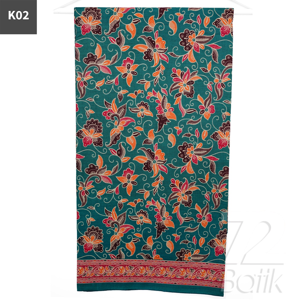 KAIN BATIK PREMIUM Bahan Katun Motif Kembang Clown Warna Merah 721945 Cap 72 Jarik Jarit Samping Kebat Panjang Batik Katun Modern Premium Bahan Seragam Batik Pernikahan Kantor Keluarga Murah Kamen Jadi Batik Bali Lembaran