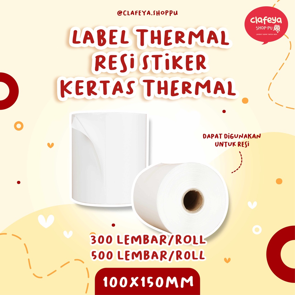 

Label Thermal 100x150 - Kertas Thermal Sticker Label - Resi Stiker Termal 300 lbr & 500 lbr